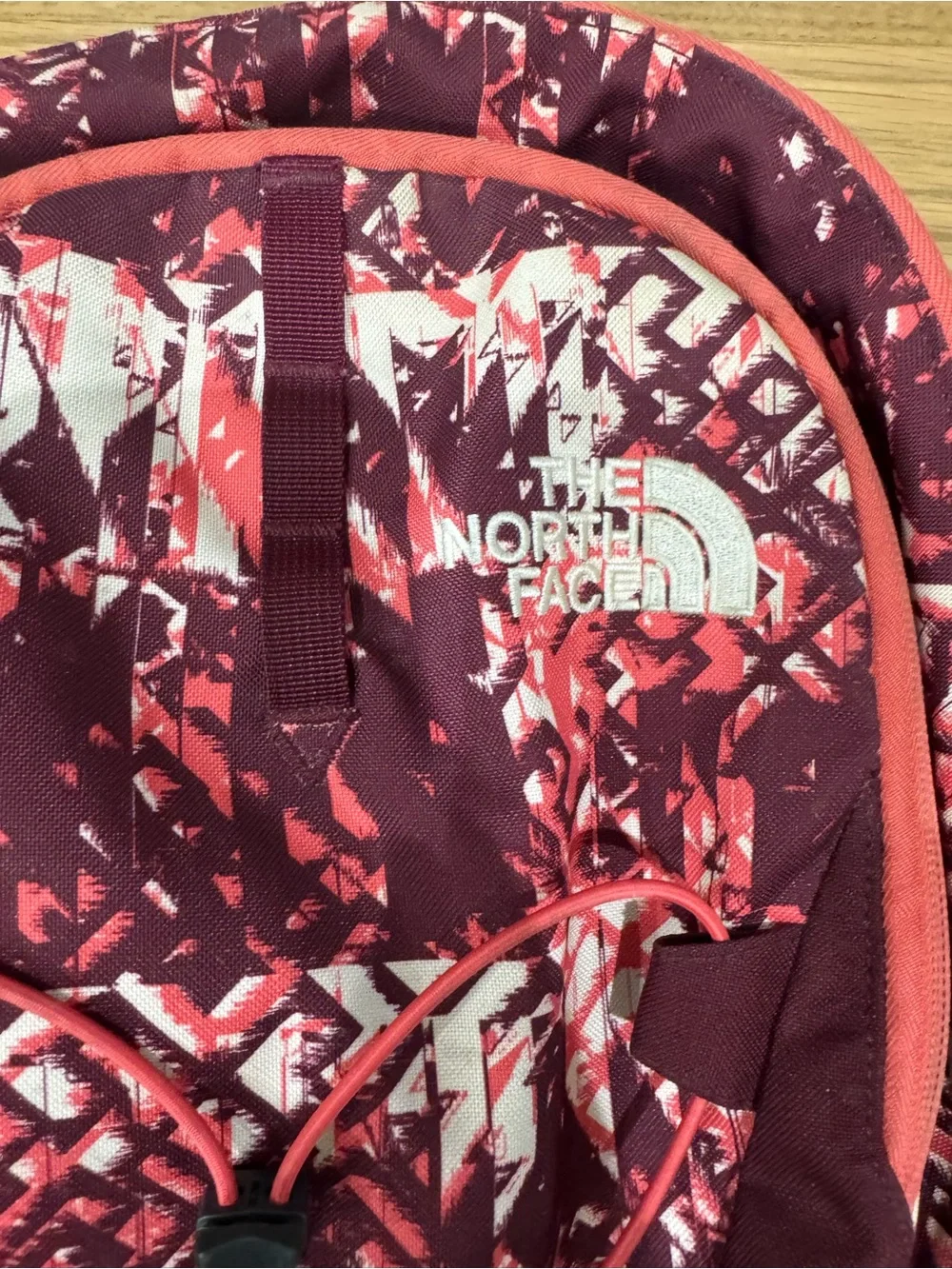 The North Face Jester Unisex Burgundy Geometric Print Backpack FlexVent